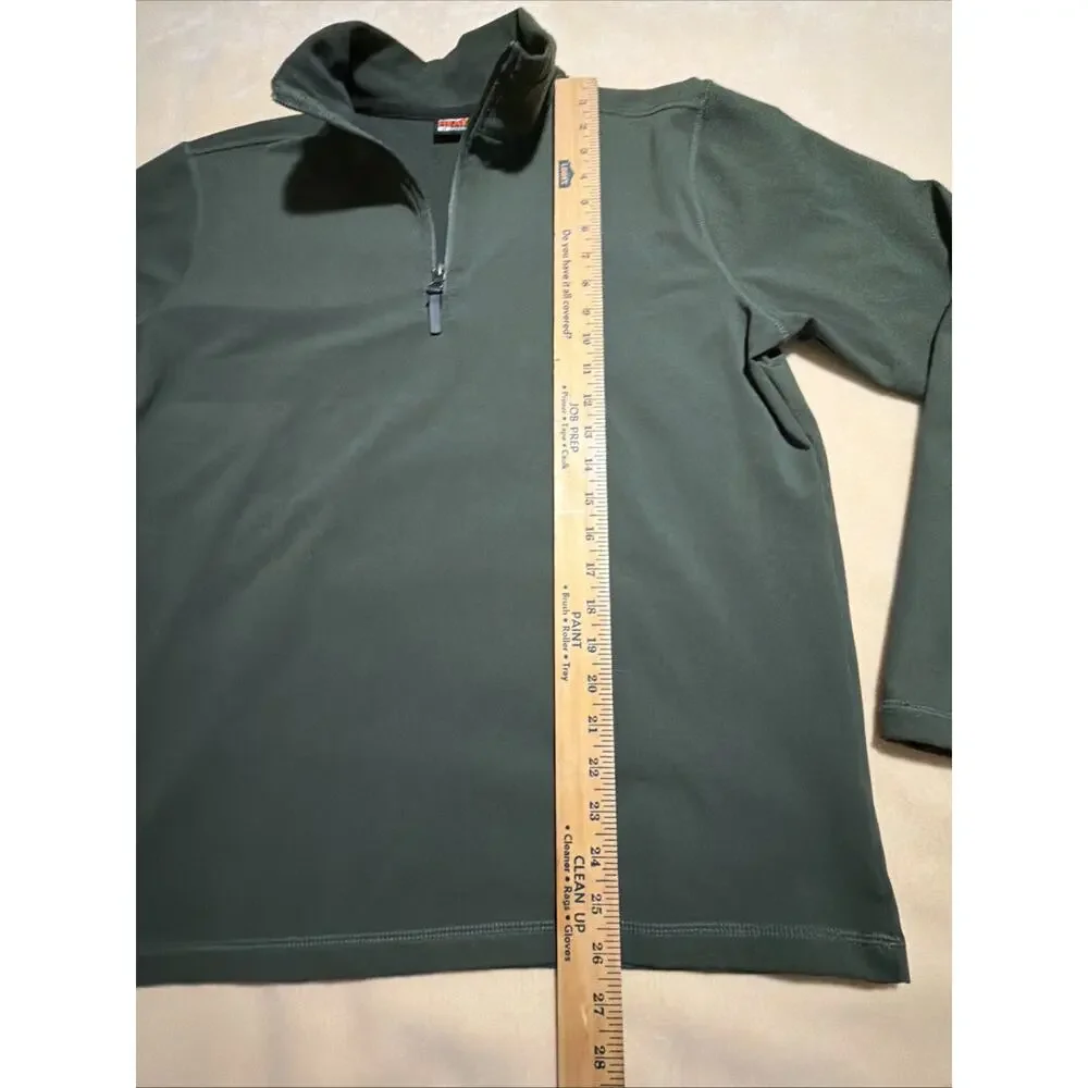 32 Degrees Men’s Heat Tech 1/4 Zip Pullover, Army Green Size Medium